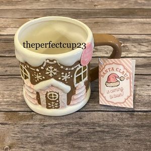 Hand Painted Pink Gingerbread Mug